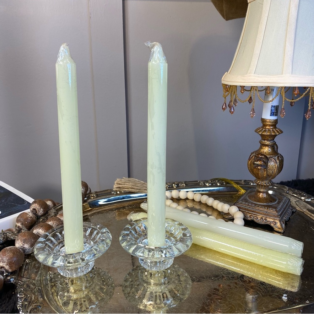 Lot of 4 NEW White 10” Formal Dinner Candles sealed